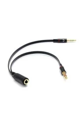Kulaklık Mikrofon Ayırıcı Kablo Y Splitter Kablo 2 X 3.5 Mm Headphone thumbnail 4