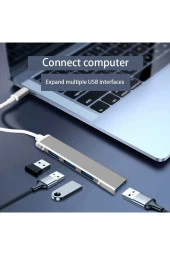 4 Port Type C Hub Ultra Slim Usb Hub 4lü Type Usb C Çoklayıcı Alimunyum Kasa Ultra Ince Usb 3.0 Hub - 3