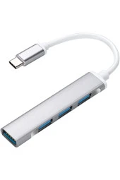 4 Port Type C Hub Ultra Slim Usb Hub 4lü Type Usb C Çoklayıcı Alimunyum Kasa Ultra Ince Usb 3.0 Hub - 4