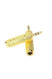 Gold 6.3mm 3.5mm Çevirici 6.3 Mm Dişi 3.5 Mm Erkek Adaptör Kulaklık Mikrofon Jakı thumbnail 1