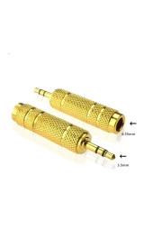 Gold 6.3mm 3.5mm Çevirici 6.3 Mm Dişi 3.5 Mm Erkek Adaptör Kulaklık Mikrofon Jakı thumbnail 2