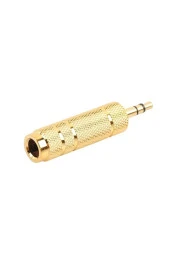 Gold 6.3mm 3.5mm Çevirici 6.3 Mm Dişi 3.5 Mm Erkek Adaptör Kulaklık Mikrofon Jakı thumbnail 3