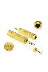 Gold 6.3mm 3.5mm Çevirici 6.3 Mm Dişi 3.5 Mm Erkek Adaptör Kulaklık Mikrofon Jakı thumbnail 4