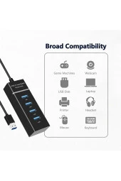 4 Port Usb 3.0 Hub Usb Çoklayıcı Led Göstergeli Usb 3.0 Hub Çoklu Bağlantı Noktası - 4