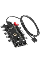 10 Port Fan Çoklayıcı 10lu Fan Kontrol Pwm 12v 4 Pin Fan Denetleyici Molex Ide thumbnail 1