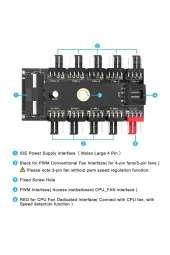 10 Port Fan Çoklayıcı 10lu Fan Kontrol Pwm 12v 4 Pin Fan Denetleyici Molex Ide thumbnail 2