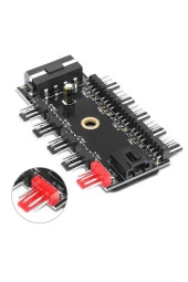 10 Port Fan Çoklayıcı 10lu Fan Kontrol Pwm 12v 4 Pin Fan Denetleyici Molex Ide thumbnail 3