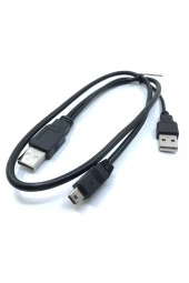 Mini Usb Y Kablo 5 Pin Harici Hdd Kablosu Usb 2.0 5pin Mini Y Kablo - 5
