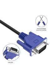 5 Metre Vga Kablo 15 Pin Erkek Erkek Vga Kablo 5m Monitör Tv Projektör Görüntü Kablosu - 4