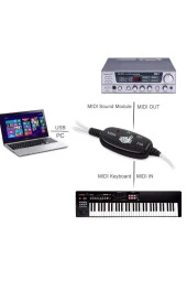 Usb Midi Kablo 5 Pin Din Kablo Usb Çevirici Klavye Org Midi Müzik Düzenleme Kablosu 1 In 1 Out Mıdı - 4