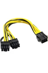 6 Pin 8 Pin Y Kablo 6 Pin Dişi - Çift 8 Pinli (6+2) Erkek Pcıe 6p - 2x 6+2p Ekran Kartı Psu Kablosu thumbnail 2