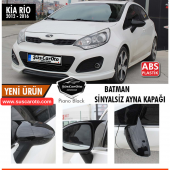 Kia Rio Sinyalsiz 2012-2016 Uyumlu Batman Yarasa Ayna Kapağı Piano Black ABS Plastik thumbnail 1