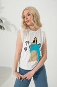 Baskılı Basic Bisiklet Yaka Örme T-Shirt - 6