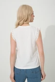 Baskılı Basic Bisiklet Yaka Örme T-Shirt - 3