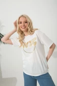 Baskılı Basic Bisiklet Yaka Örme T-Shirt - 9