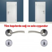 Rozetli Oda Kapı Kolu Sağa ve Sola Uygun Nikel 1 Takım thumbnail 3
