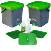 Biorfe 500 ml Bokashi Konsantre pH Düzenleyici Sıvılı 18 L Kompost Kovası İkili Set - 1