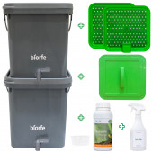 Biorfe 500 ml Bokashi Konsantre pH Düzenleyici Sıvılı 18 L Kompost Kovası İkili Set - Antrasit - 1