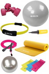 Delta PGS 15 mm Minder 55 cm Pilates Topu Çemberi 2 kg Dambıl Seti - 1