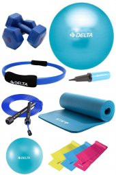 Delta PTS 15 mm Minder 55 cm Pilates Topu Çemberi 2 kg Dambıl Seti - 1