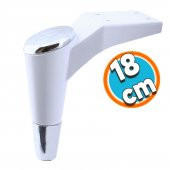 Mobilya Kanepe Sehpa TV Ünitesi Koltuk Ayağı 18 cm Beyaz Krom Baza Ayak - 1