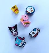 Terlik Süsü Ayakkabı Sandalet 6 Adet Karışık İthal Silikon Aksesuar - 2