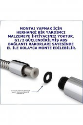 170cm Ekstra Uzun Duş Hortumu Spirali 360d dönen Her Duş Başlığı, Duş Seti Takımı Ile Uyumludur - 4