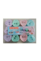 Rubenis Kalemtıraş Pastel 4 Renk Üçgen Kapak Çift Açacaklı Kalemtraş (12 Li Paket) - 1