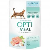 Optimeal Alabalıklı Krema Soslu Yaş Kedi Maması 85 Gr - 1
