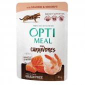 Optimeal Süper Premium Somonlu-Karidesli Sos İçerisinde Tahılsız Pouch Kedi Maması 85 Gr - 1