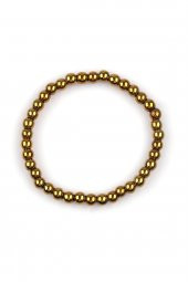 Gold Renkli Hematit Doğal Taş Bileklik 6mm Küre Kesim thumbnail 2