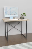 CMKStore 60x90 Çalışma Masası Metal Ayaklı Ders Çalışma Ofis Masası Atlantik Çam - 1