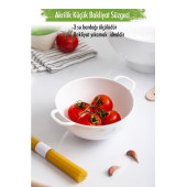 Akrilik Beyaz Mini Pirinç Süzgeçi & Bakliyat Süzgeçi (3 Su Bardağı Ölçülü) - 1