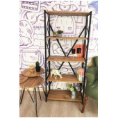 CMKStore Metal Kitaplık 5 Raflı Dekoratif Kitaplık Atlantik Çam - 7