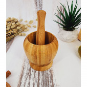 El Yapımı Ahşap Ağaç Havan Sarımsak Döveceği ( Bambu 12 lik ) - 1