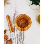 El Yapımı Ahşap Ağaç Havan Sarımsak Döveceği ( Bambu 12 lik ) - 3