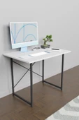 CMKStore Metal Ayaklı Çalışma Masası Ders Ofis Masası 60x90x72 - Beyaz - 2