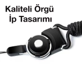Polham Tak Çıkar Butonlu Boyun Askılı Telefon, Kartvizit, Kart, Anahtar Askısı, Yumuşaj Kumaşlı İpli - 9