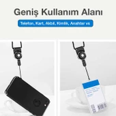 Polham Tak Çıkar Butonlu Boyun Askılı Telefon, Kartvizit, Kart, Anahtar Askısı, Yumuşaj Kumaşlı İpli - 3
