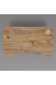Katlanır Laptop Sehpası Mdf Tablet Bardaklık Çalışma Yatak Kahvaltı Masası Sehpası 60x35 Cm - 5