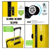 Vegmann Vela Sarı Kabin Boy Valiz thumbnail 4