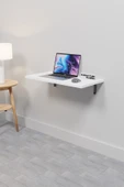 Katlanabilir Duvar Masa 60x30 Cm Duvara Monte Beyaz Renk Kırma Bilgisayar Mutfak Masası - 1
