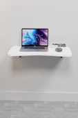 Katlanabilir Duvar Masa 60x35 Cm Duvara Monte Beyaz Renk Kırma Bilgisayar Mutfak Masası - 2