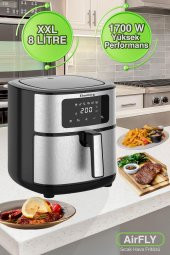 Elenberg Airfly Xxl 8 Lt Geniş Hazneli 6 Ön Programlı Dokunmatik Airfryer Sıcak Hava Fritözü Elb-2307 - 1