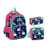 Coral High Lacivert Kuğular Desenli Beslenme Okul Çantası Kalemlik - 1