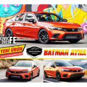 Honda Civic FE 2022 Sonrası Uyumlu Batman Yarasa Ayna Kapağı Piano Black ABS Plastik thumbnail 5