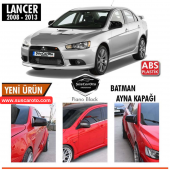 Mitsubishi Lancer 2008-2013 Uyumlu Batman Yarasa Ayna Kapağı Piano Black ABS Plastik thumbnail 2