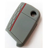 VOLKSWAGEN GOLF POLO T-CROS T-ROC TAIGO TIGUAN CADDY SİLİKON ANAHTAR KILIF (GRİ) thumbnail 2