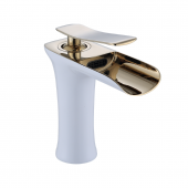 FKN Şelale Kısa Beyaz Altın Lavabo Bataryası - 1