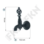 FKN İkili Hamam Taslı Lüx Siyah Osmanlı Musluk thumbnail 4